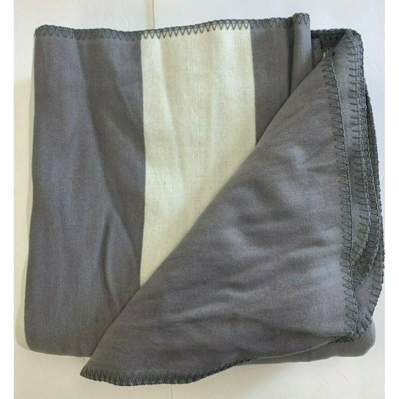 Pottery Barn Bedding Pottery Barn Striped Reversible Throw Gray